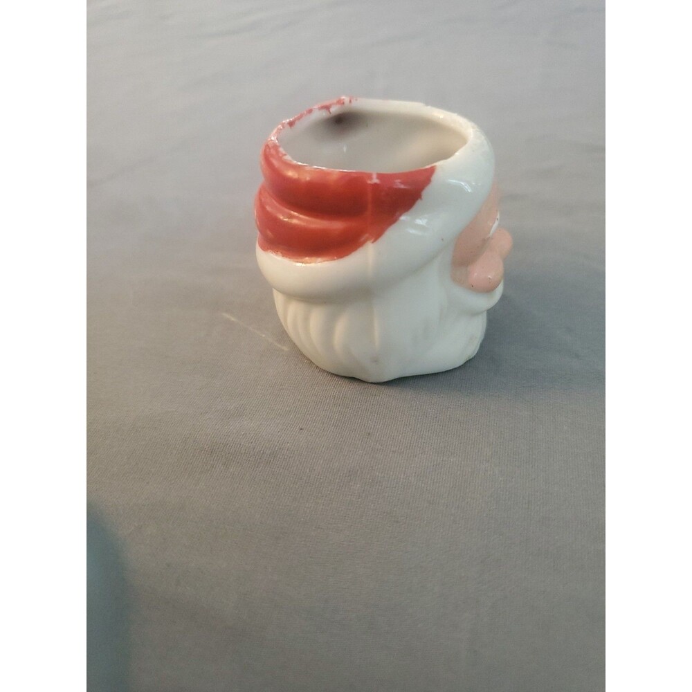 Vintage Mini Santa Mug Smiling Japan 1.75” Hand Painted MCM Christmas - Picture 2 of 8